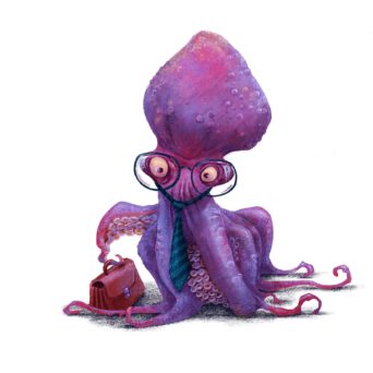 Illustration of a octopus as a manager